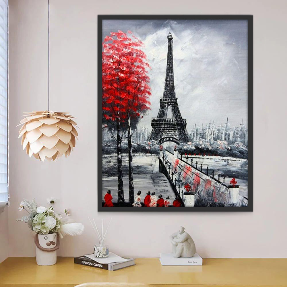 Peatón Mirando Torre Eiffel Pintar por Números