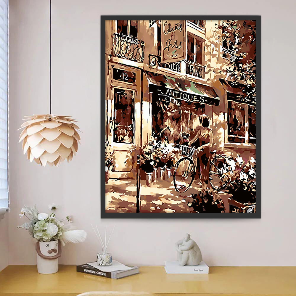 Peatón y Tienda de Antigüedades Pintar por Números