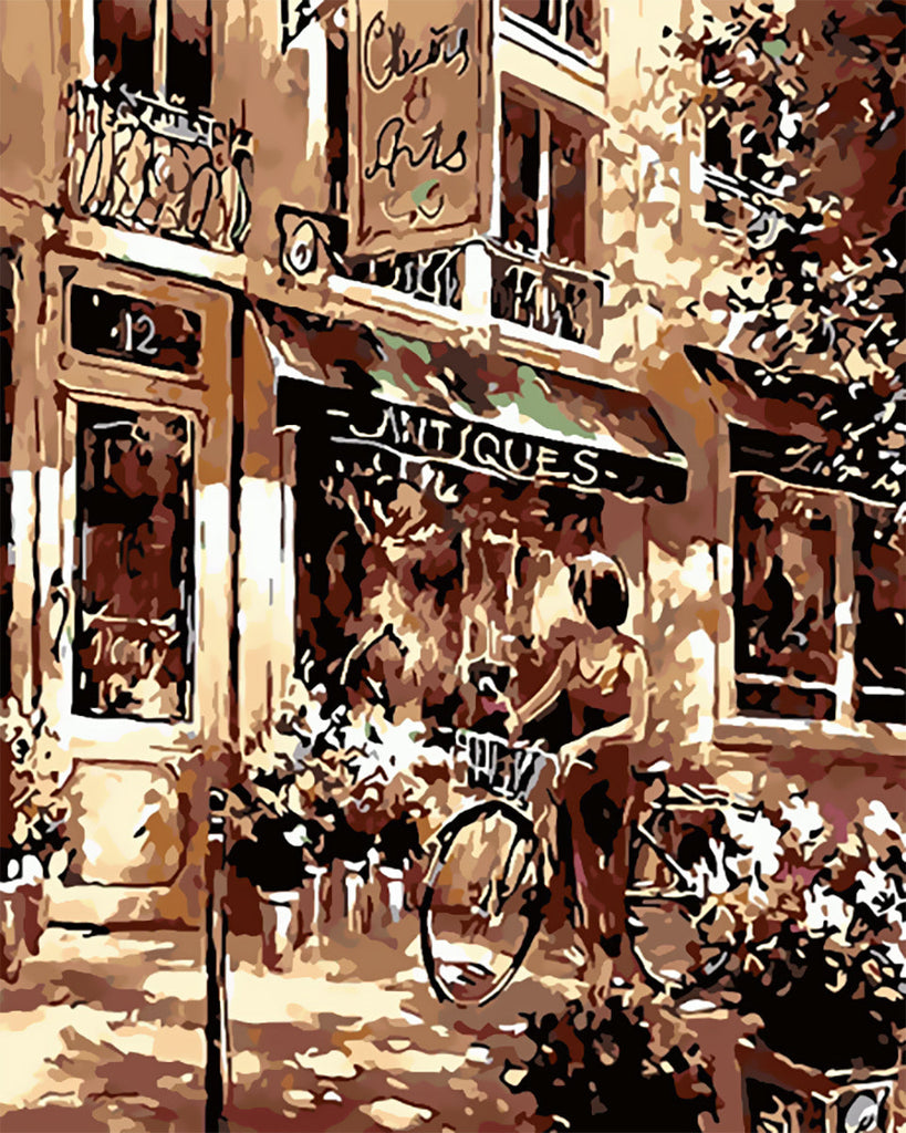 Peatón y Tienda de Antigüedades Pintar por Números