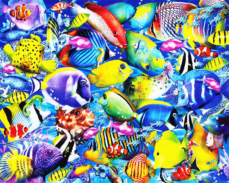 Peces de Colores Diversos Pintar por Números