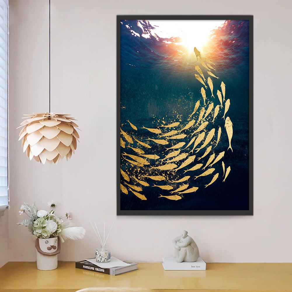 Peces Dorados hacia la Superficie Pintar por Números