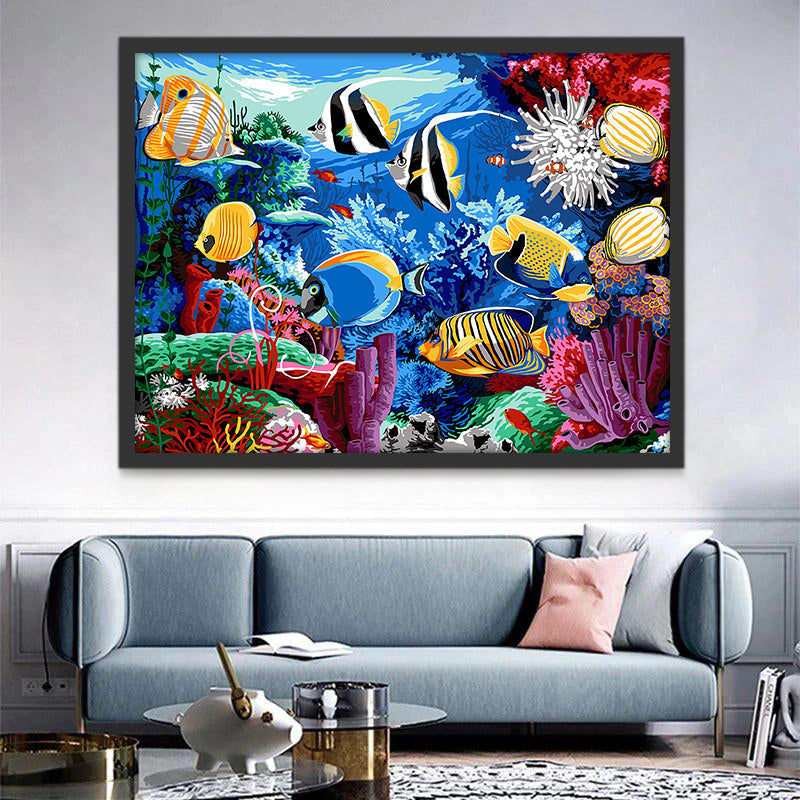 Peces Marinos de Colores Brillantes Pintar por Números