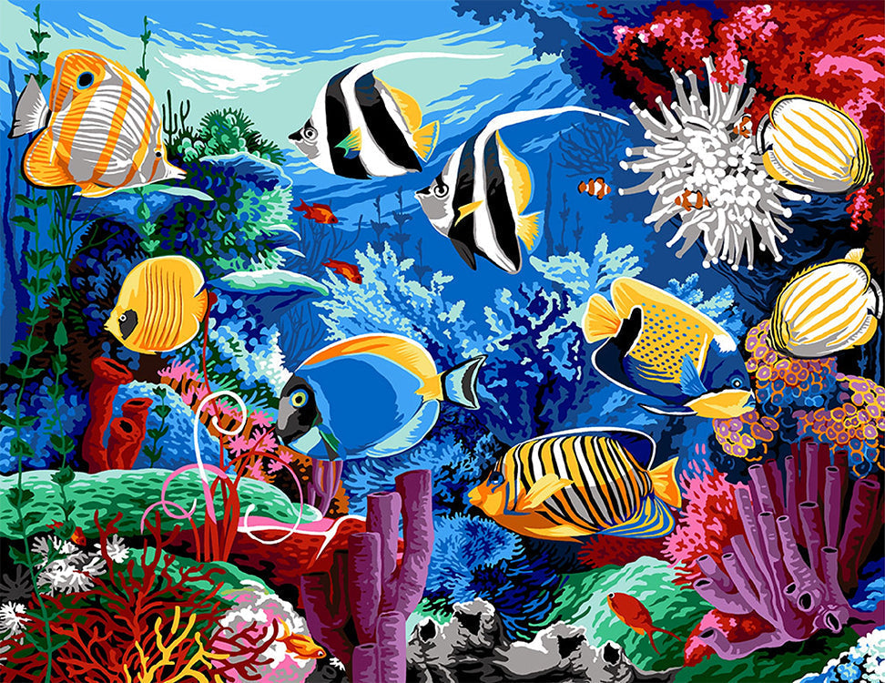 Peces Marinos de Colores Brillantes Pintar por Números