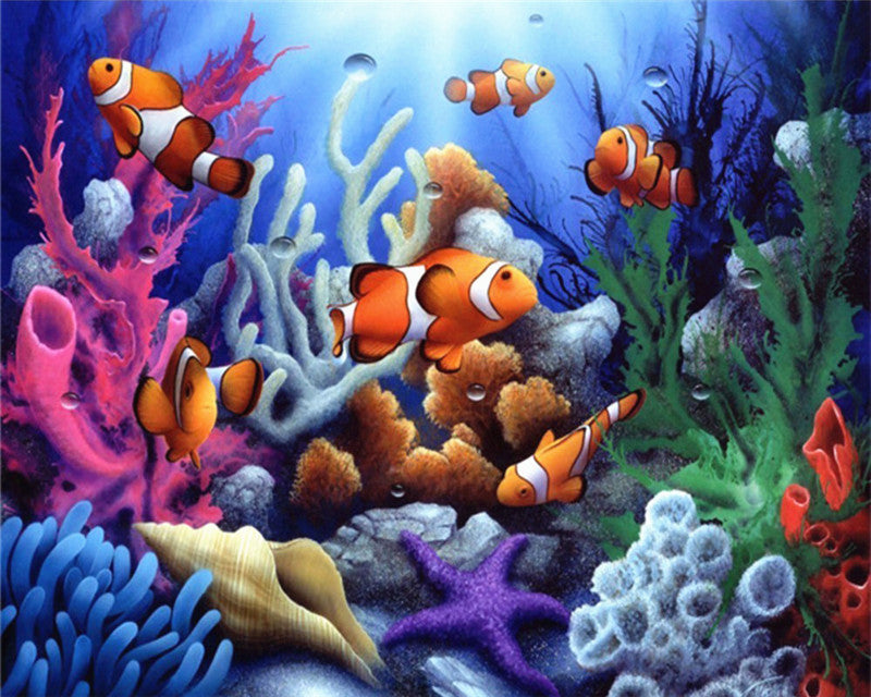 Peces Payasos en los Corales Pintar por Números