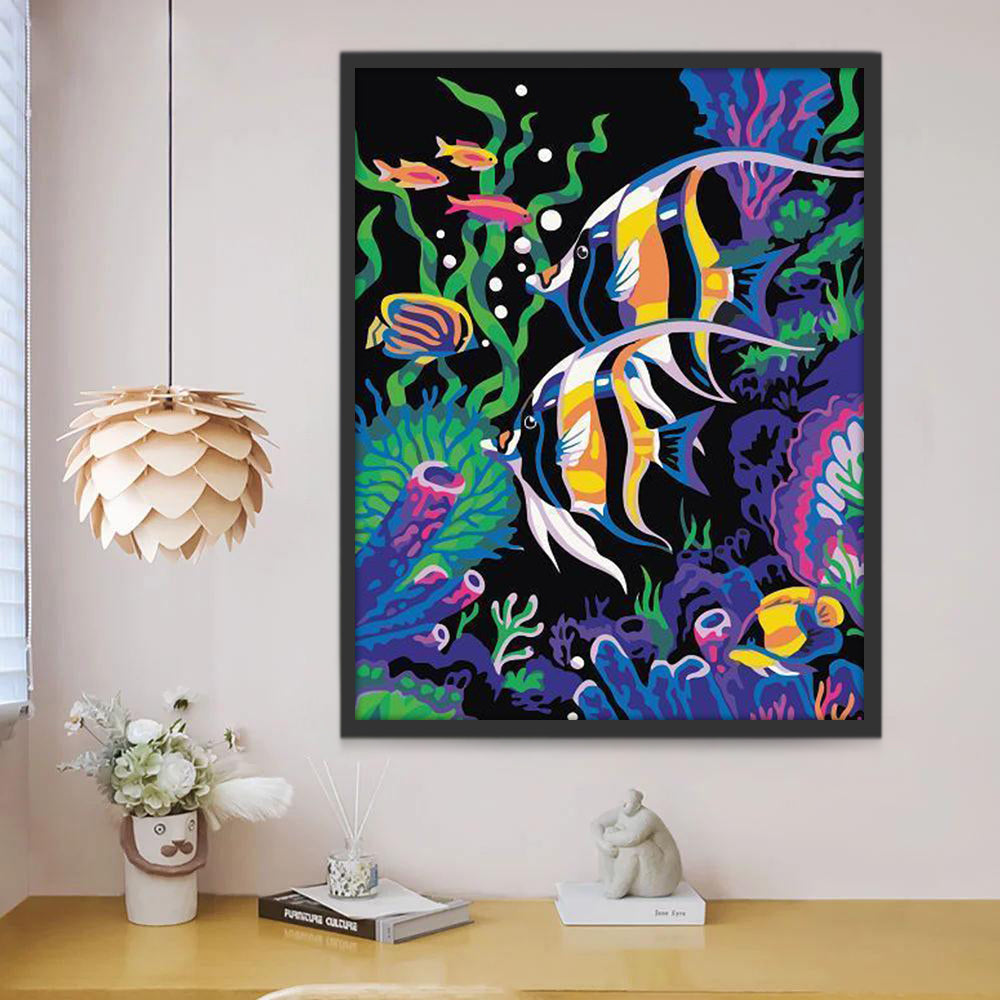 Peces Tropicales en Corales y Algas Pintar por Números