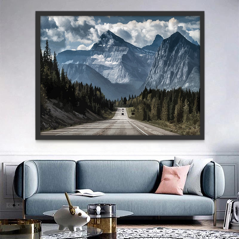 Pendiente de la Carretera y Montañas Pintar por Números