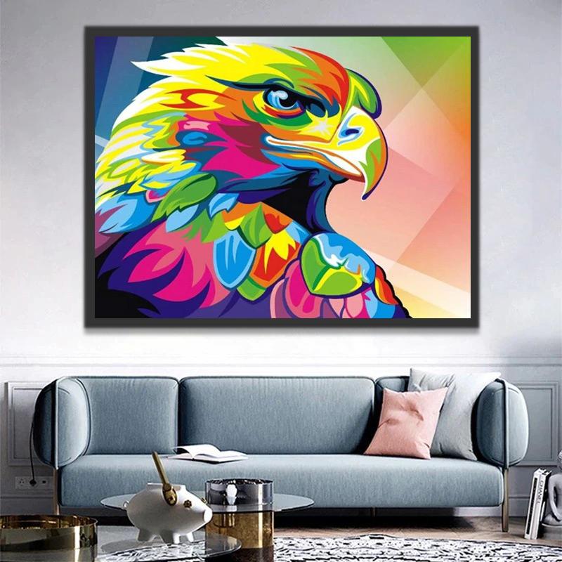 Perfil de Águila Colorida Pintar por Números