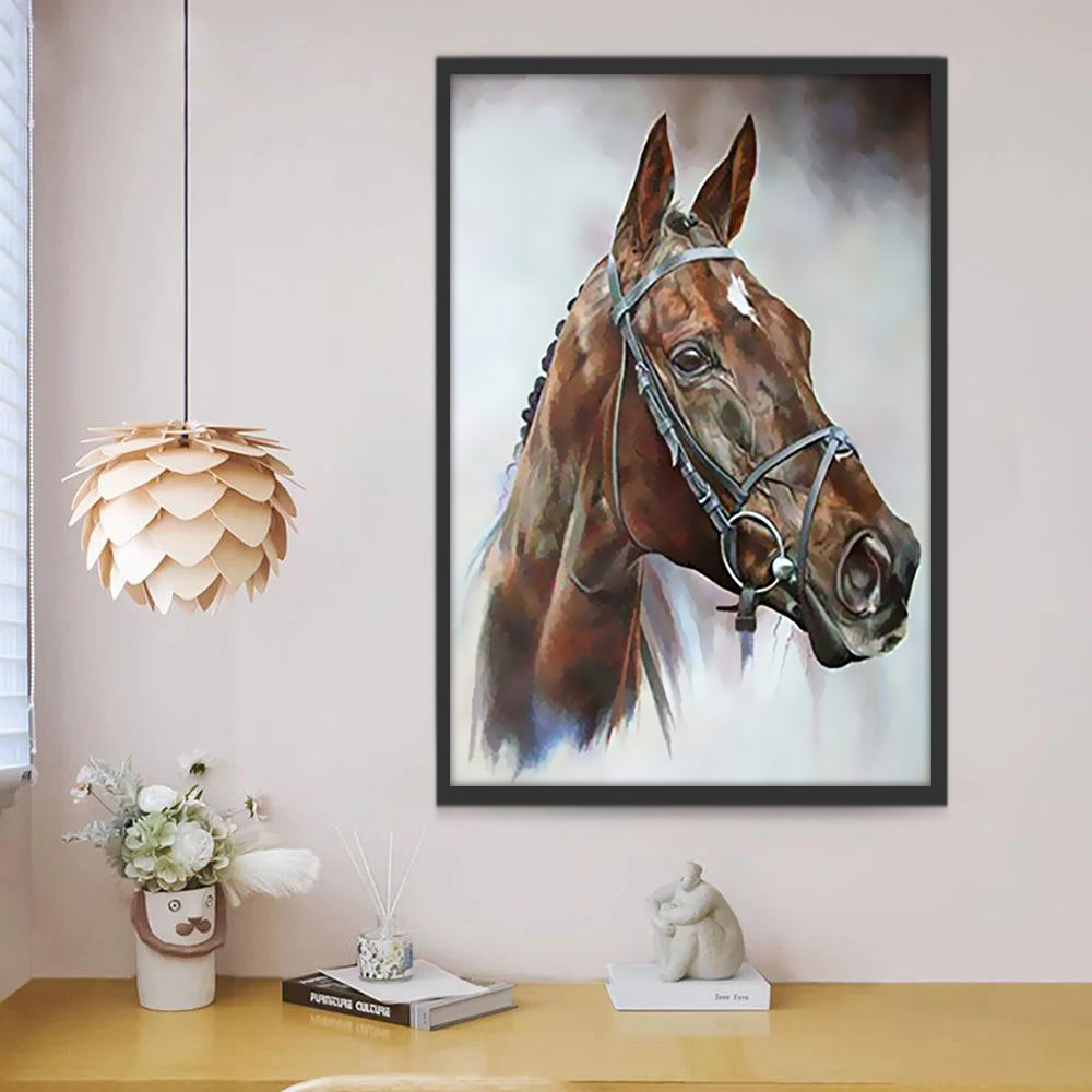 Perfil de Caballo Marrón con Cabestro Pintar por Números