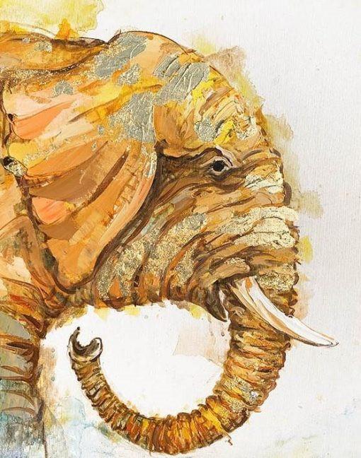 Perfil de Elefante Dorado Pintar por Números