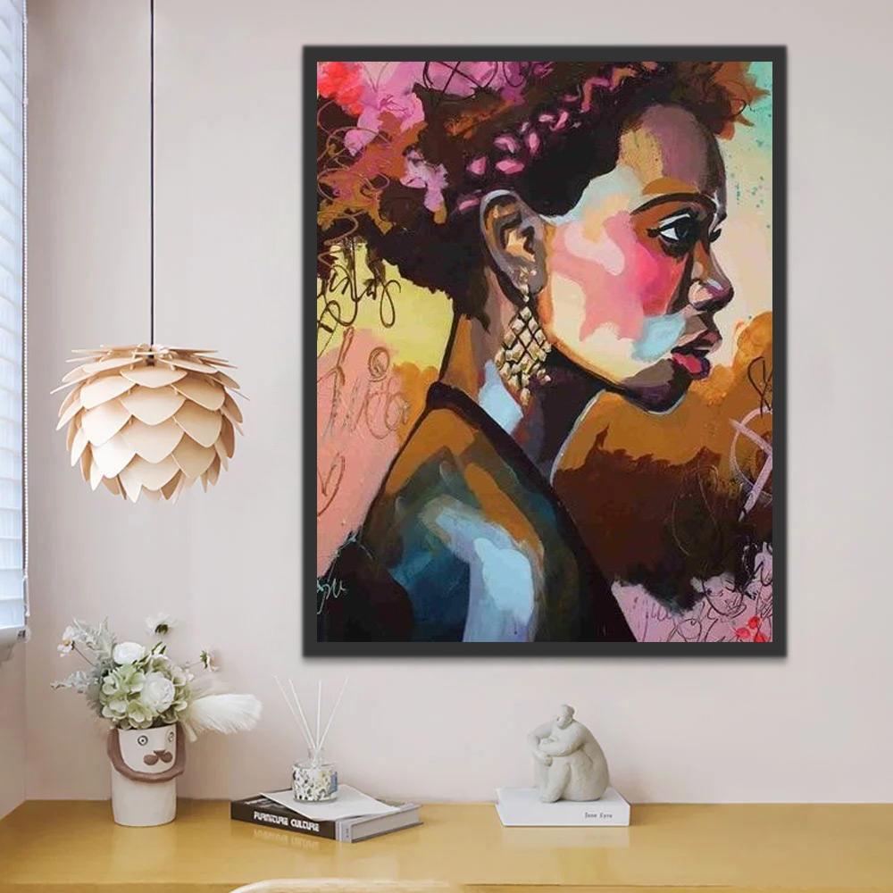 Perfil de Mujer Morena Pintar por Números