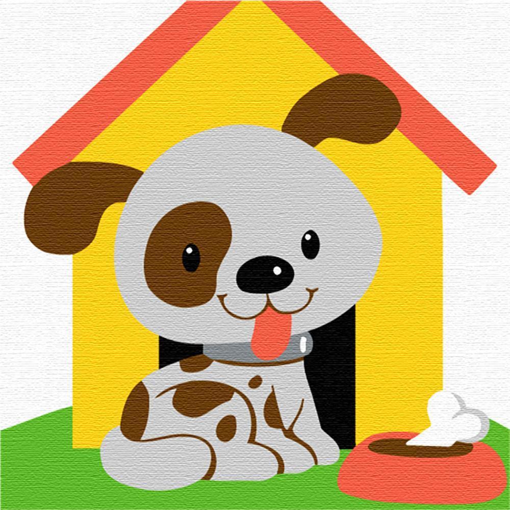Perrito y Su Casita Pintar por Números Niños