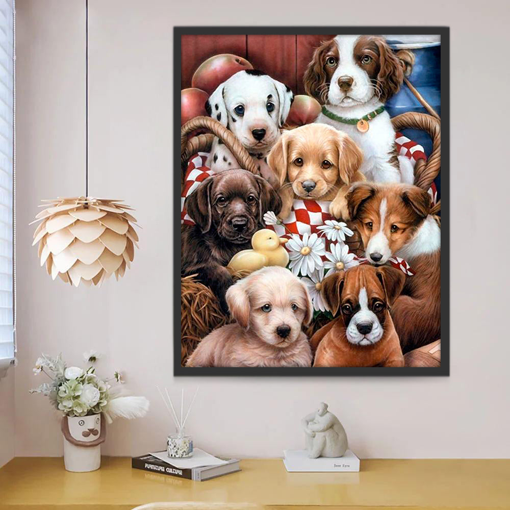 Perritos de Razas Diferentes Pintar por Números
