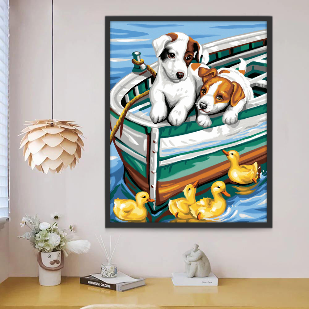 Perritos y Patitos en el Río Pintar por Números