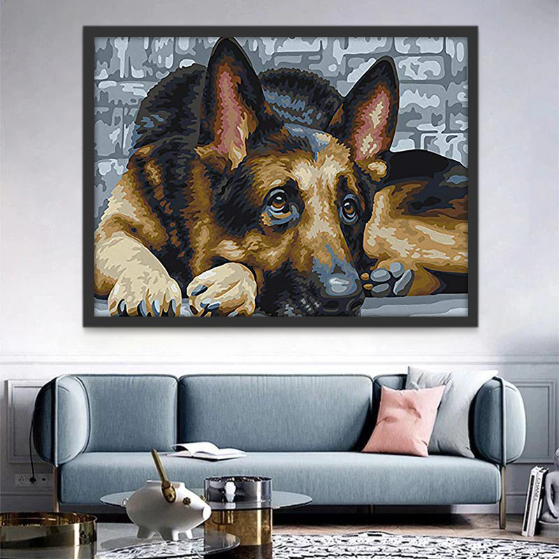 Perro Acostado en el Suelo Pintar por Números