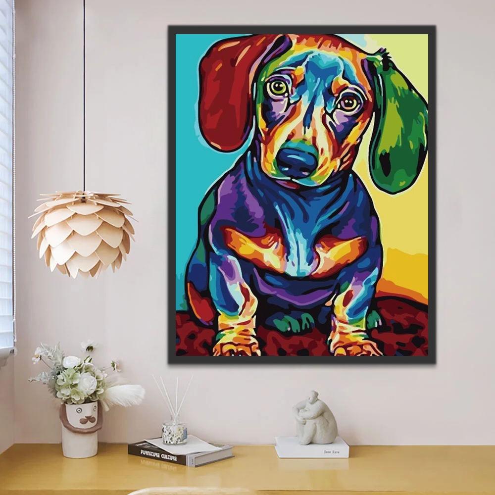 Perro Adorable Colorido Pintar por Números