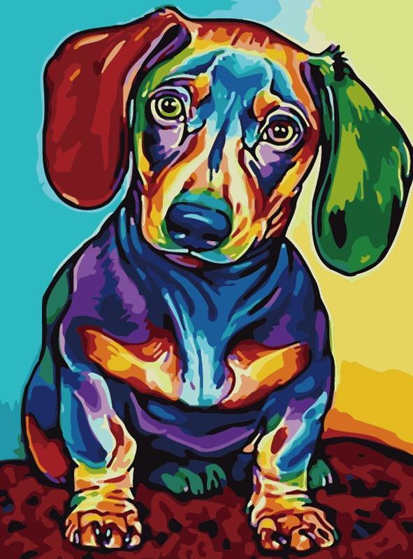 Perro Adorable Colorido Pintar por Números
