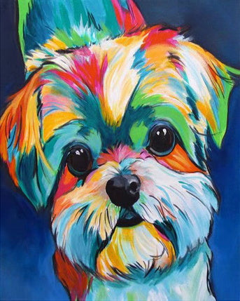 Perro Adorable Colorido Pintar por Números