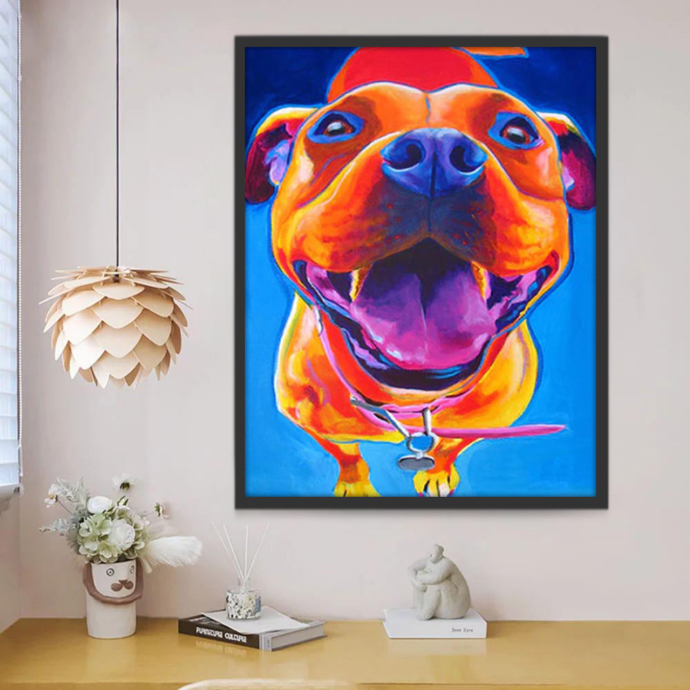 Perro Alegre Colorido Pintar por Números