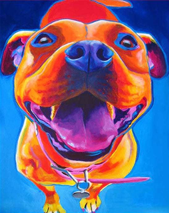 Perro Alegre Colorido Pintar por Números