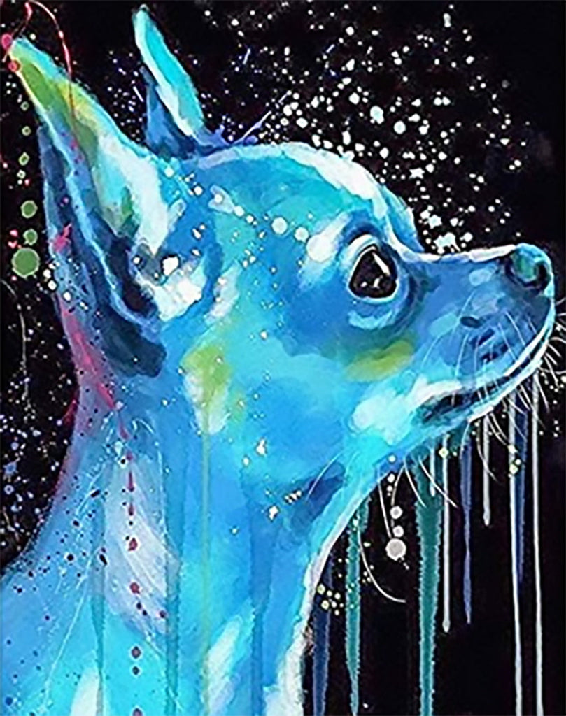 Perro Azul Abstracto Pintar por Números