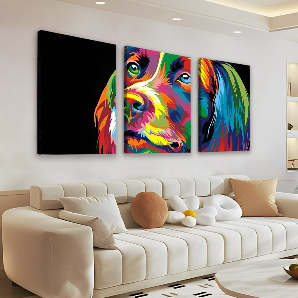 Perro Colorido 3 Partes Pintar por Números