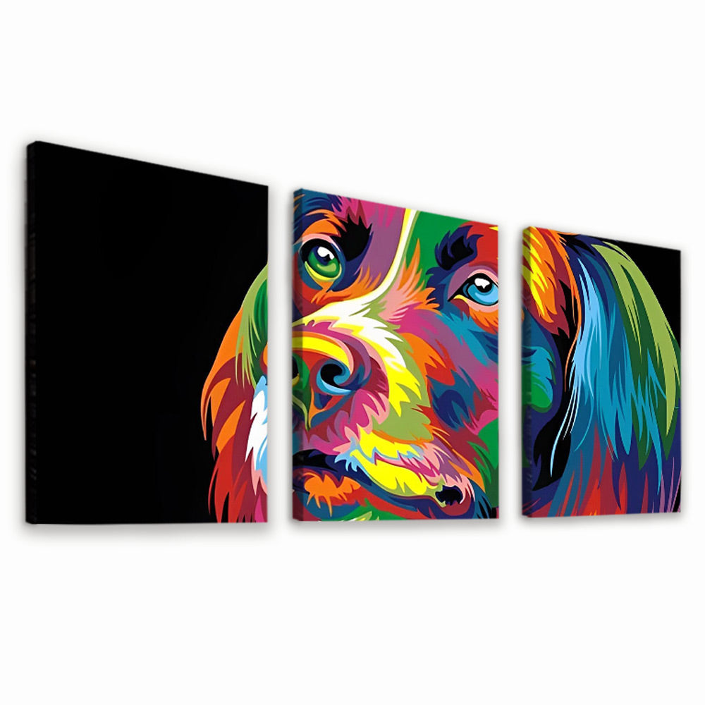 Perro Colorido 3 Partes Pintar por Números