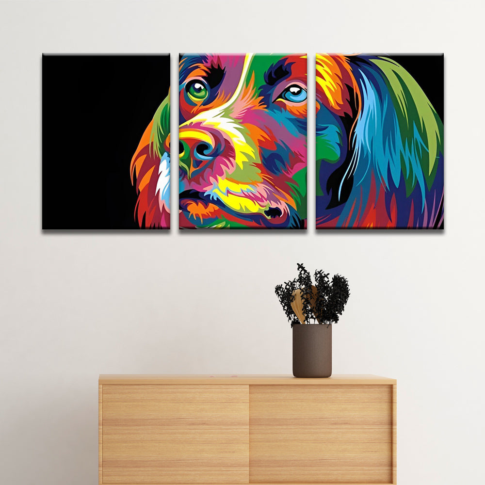 Perro Colorido 3 Partes Pintar por Números