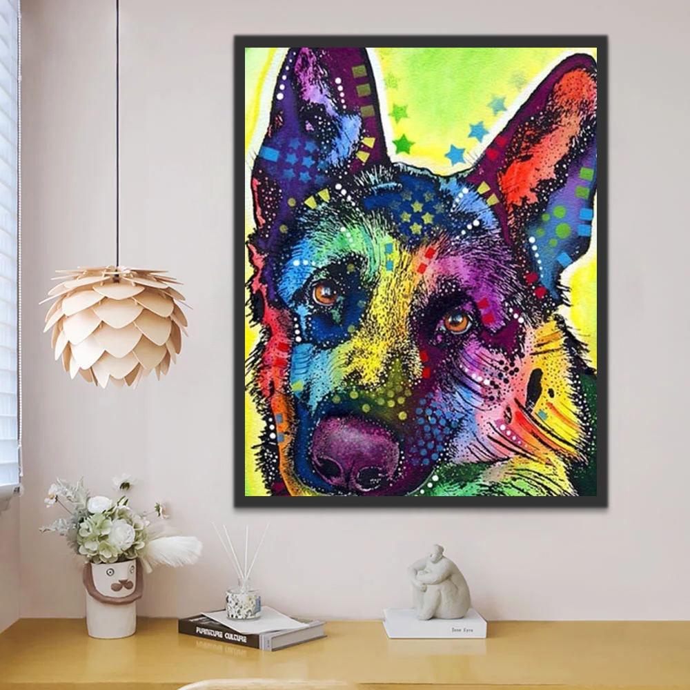 Perro Colorido Abstracto Pintar por Números