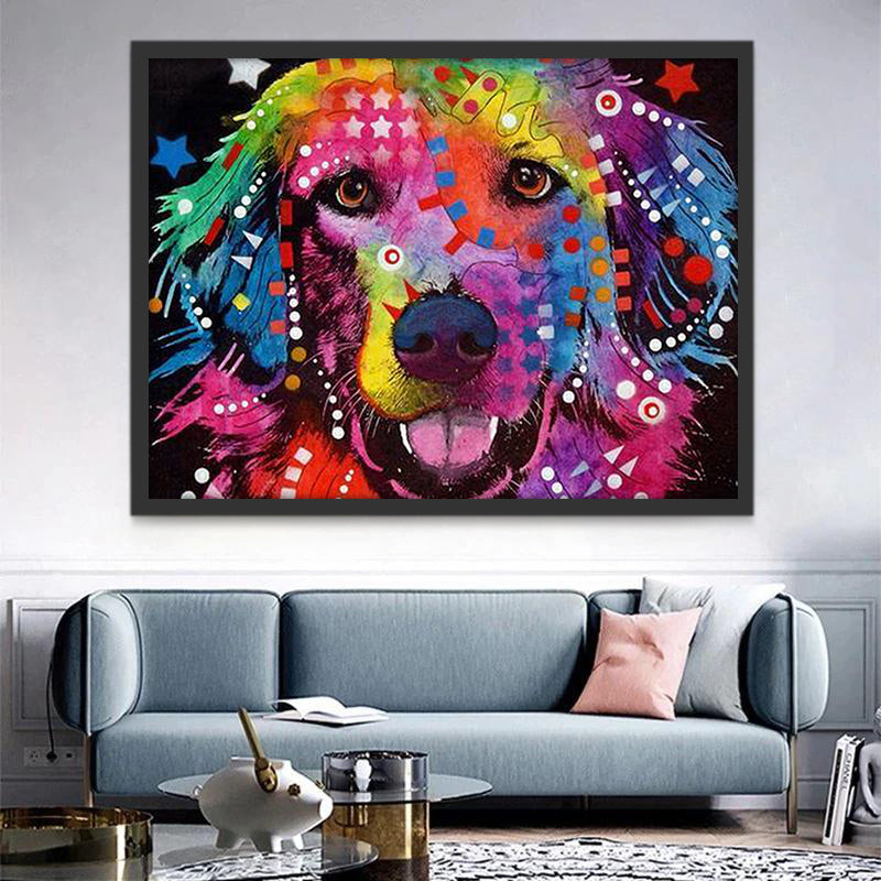 Perro Colorido con Sonrisa Pintar por Números