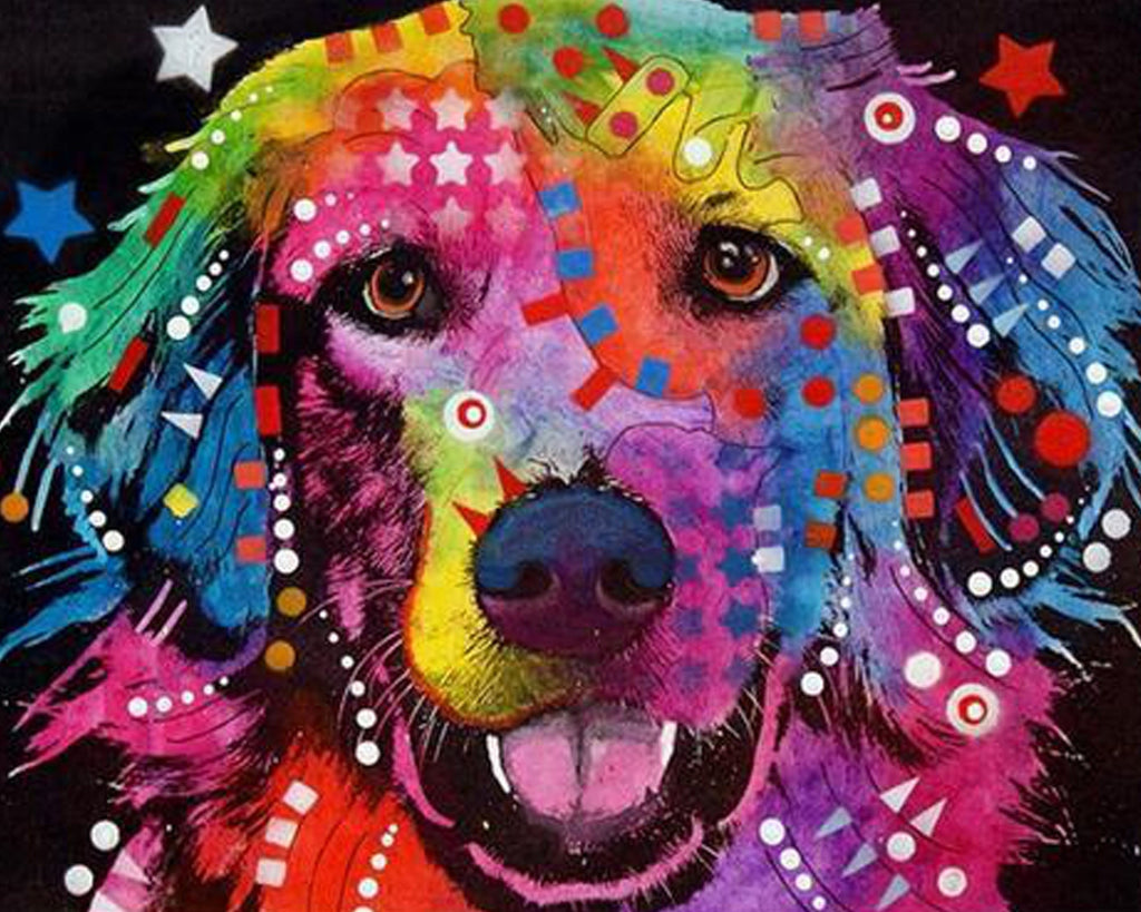 Perro Colorido con Sonrisa Pintar por Números