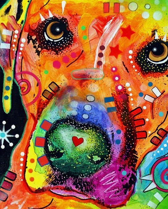 Perro Colorido en Estilo Abstracto Pintar por Números