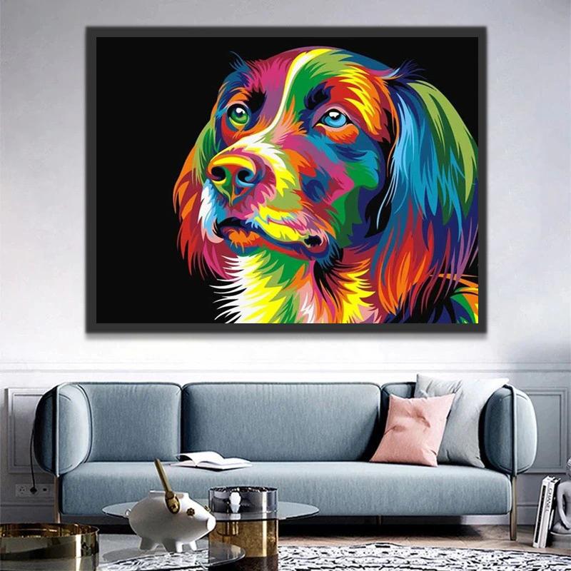Perro de Colores Brillantes Pintar por Números