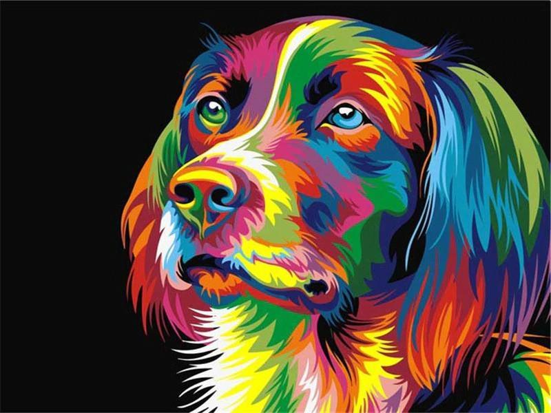 Perro de Colores Brillantes Pintar por Números