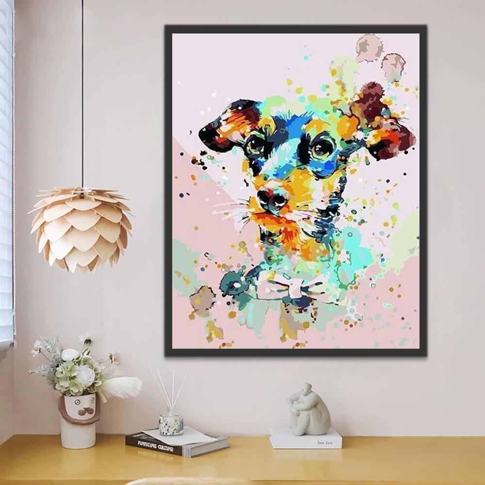 Perro en Estilo Abstracto Pintar por Números
