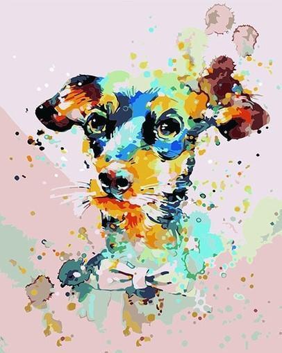 Perro en Estilo Abstracto Pintar por Números