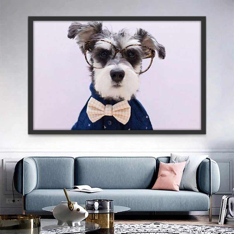 Perro Lindo con Gafas y Ropa Pintar por Números