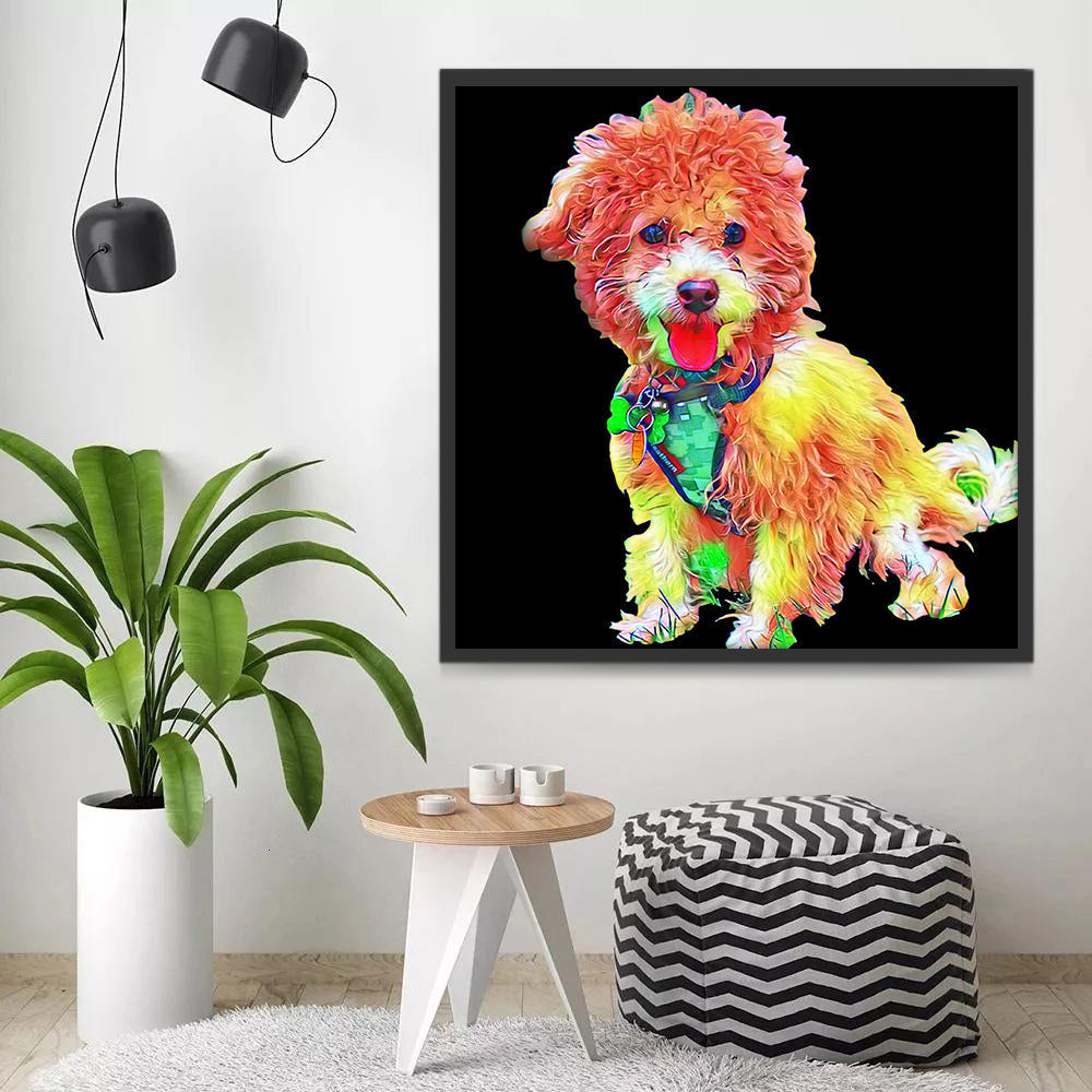 Perro Lindo de Pelo Rizado Pintar por Números