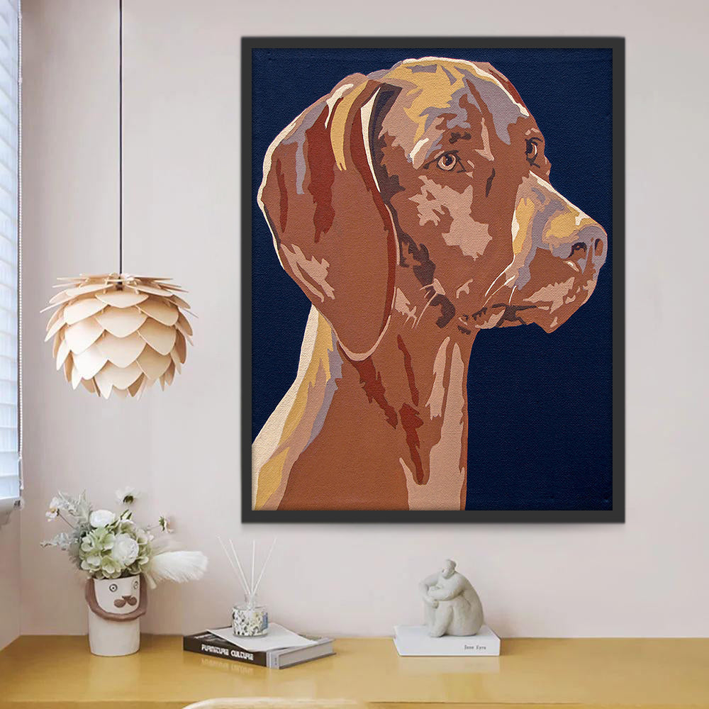 Perro Marrón en Fondo Oscuro Pintar por Números