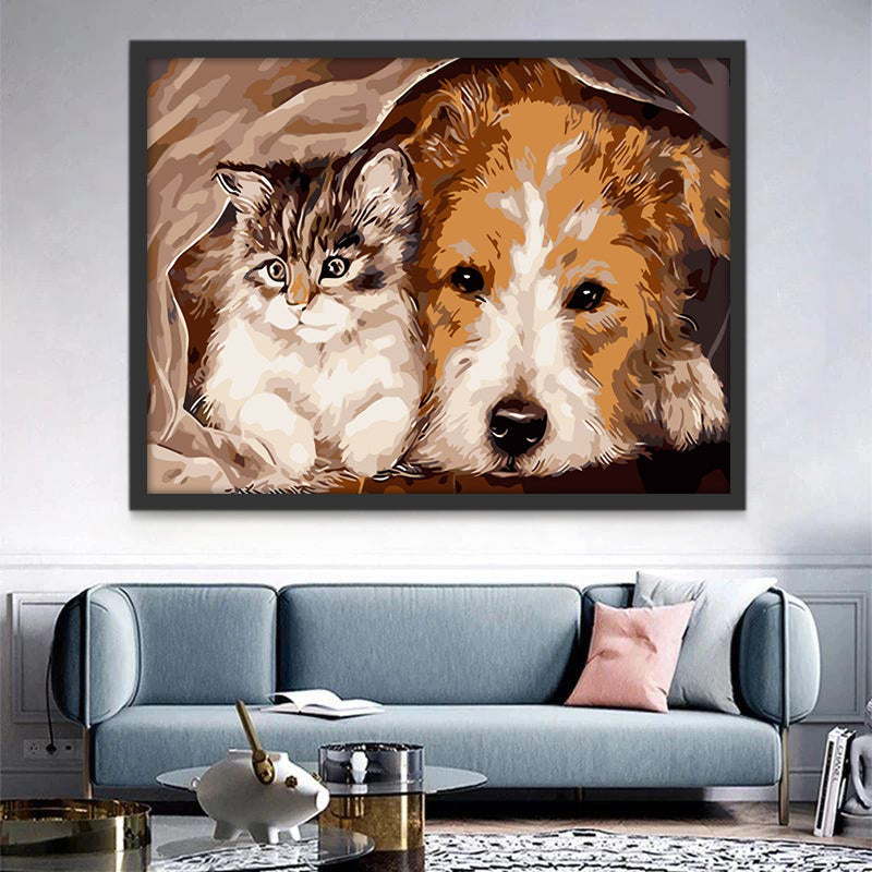 Perro y Gatito Pintar por Números