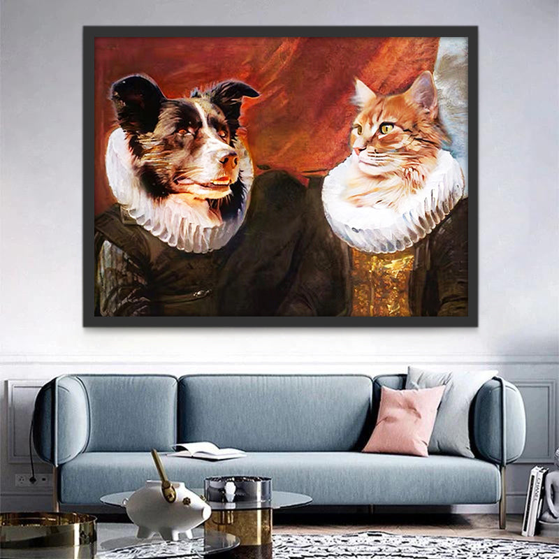Perro y Gato con Traje Real Pintar por Números