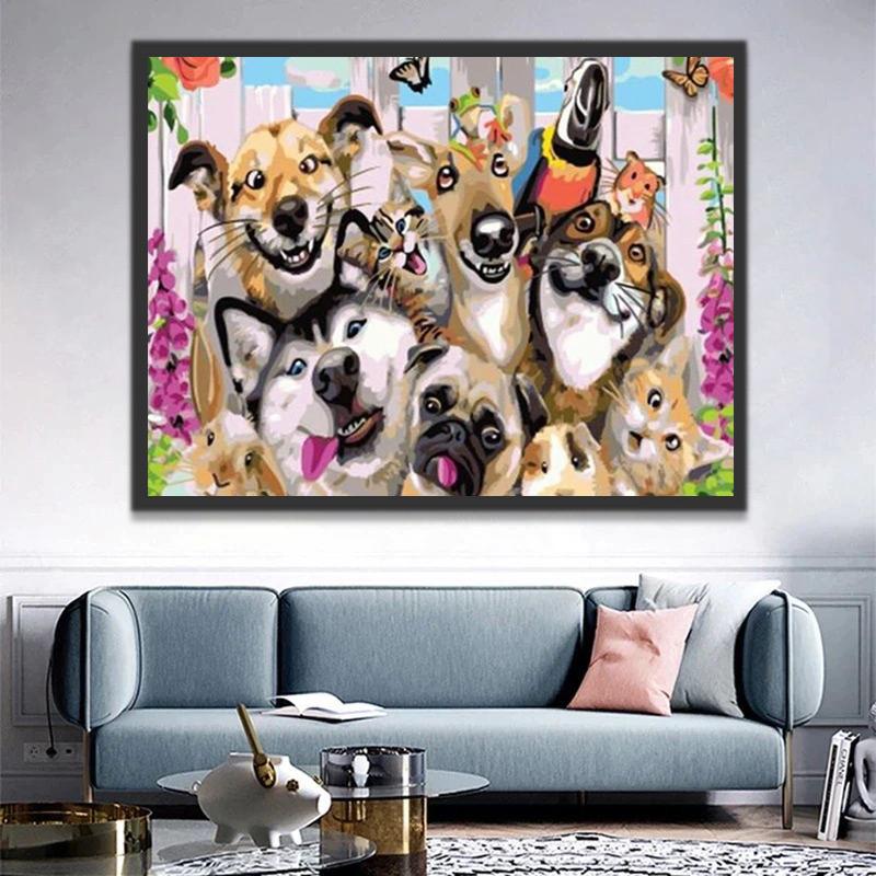 Perros y Sus Compañeros de Animales Pintar por Números
