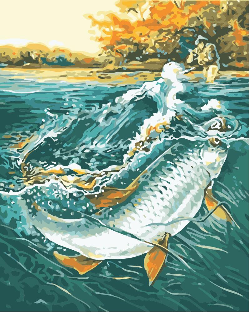 Pez Pescado en Algas Pintar por Números