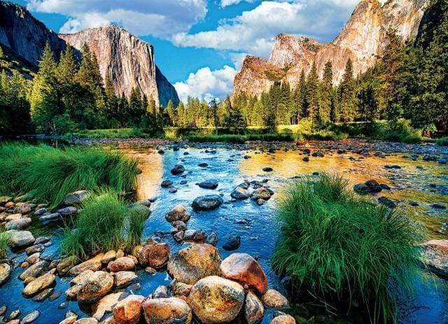 Piedras en el Agua en las Montañas Pintar por Números