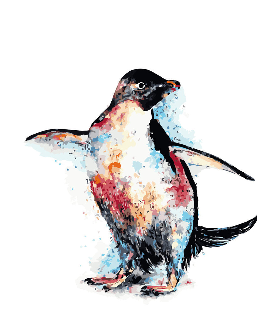 Pingüino Lindo en Color Pintar por Números