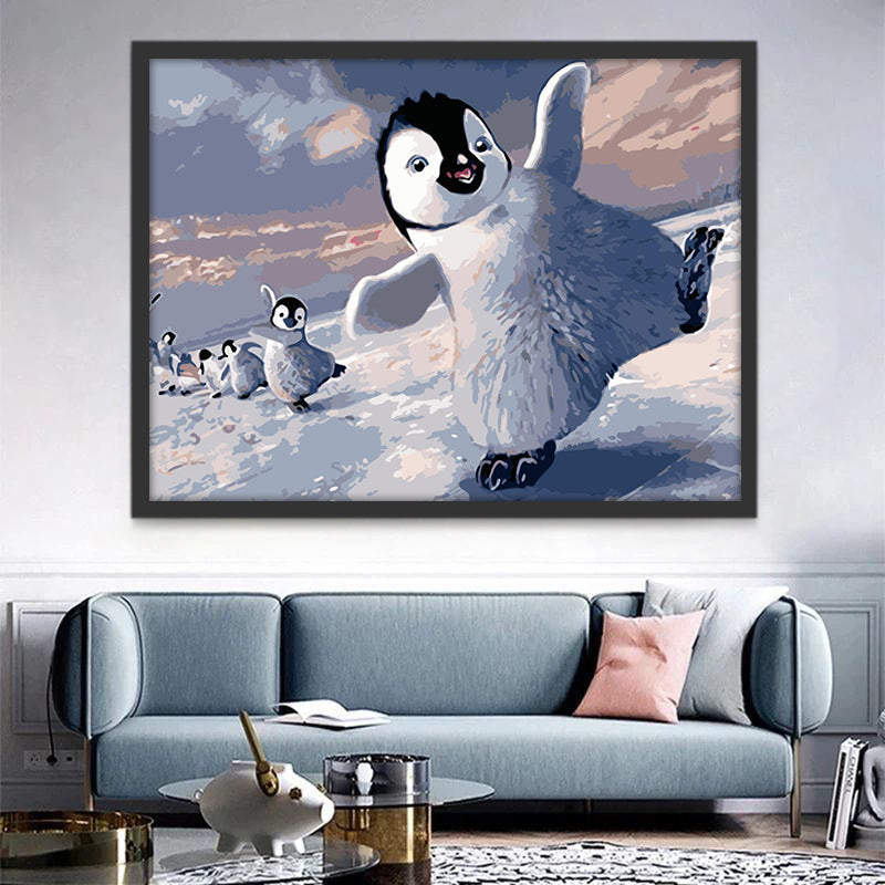 Pingüinos Felices Lindos Pintar por Números