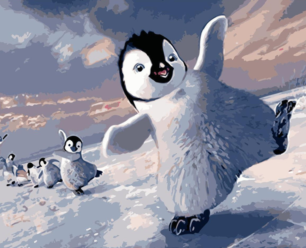 Pingüinos Felices Lindos Pintar por Números