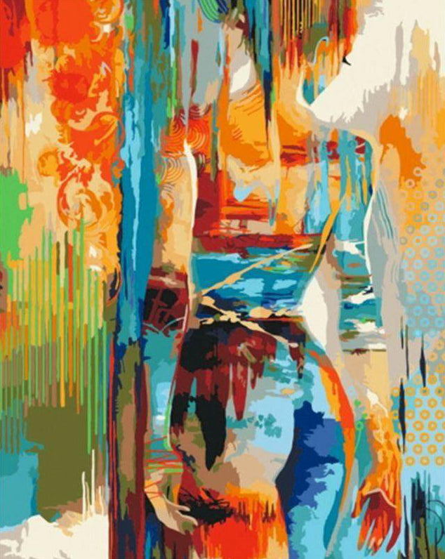 Pintura Abstracta Colorida de Mujer Pintar por Números