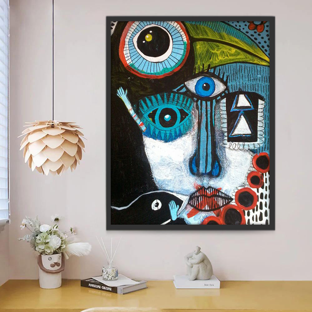 Pintura Abstracta de Ojos de Mujer Pintar por Números