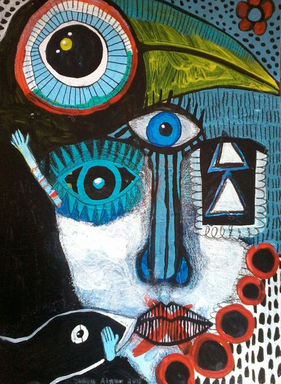 Pintura Abstracta de Ojos de Mujer Pintar por Números