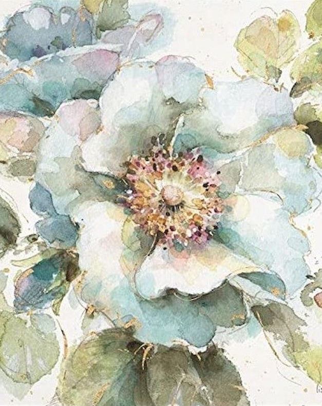 Pintura Acuática de Amapolas de Color Azul Claro Pintar por Números